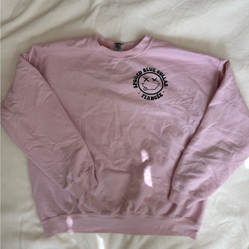 Somebody’s spoiled blue color pink fiancé crew neck women’s size XL